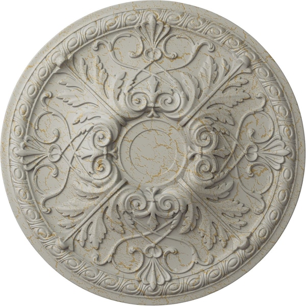 Ekena Millwork Tristan Ceiling Medallion (Fits Canopies up to 5 1/2"), 26"OD x 3"P, Pot of Cream Crackle CM26TNPCC - main